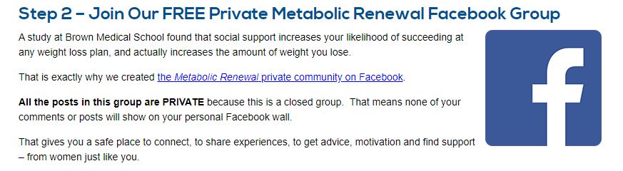 Metabolic Renewal Facebook Group