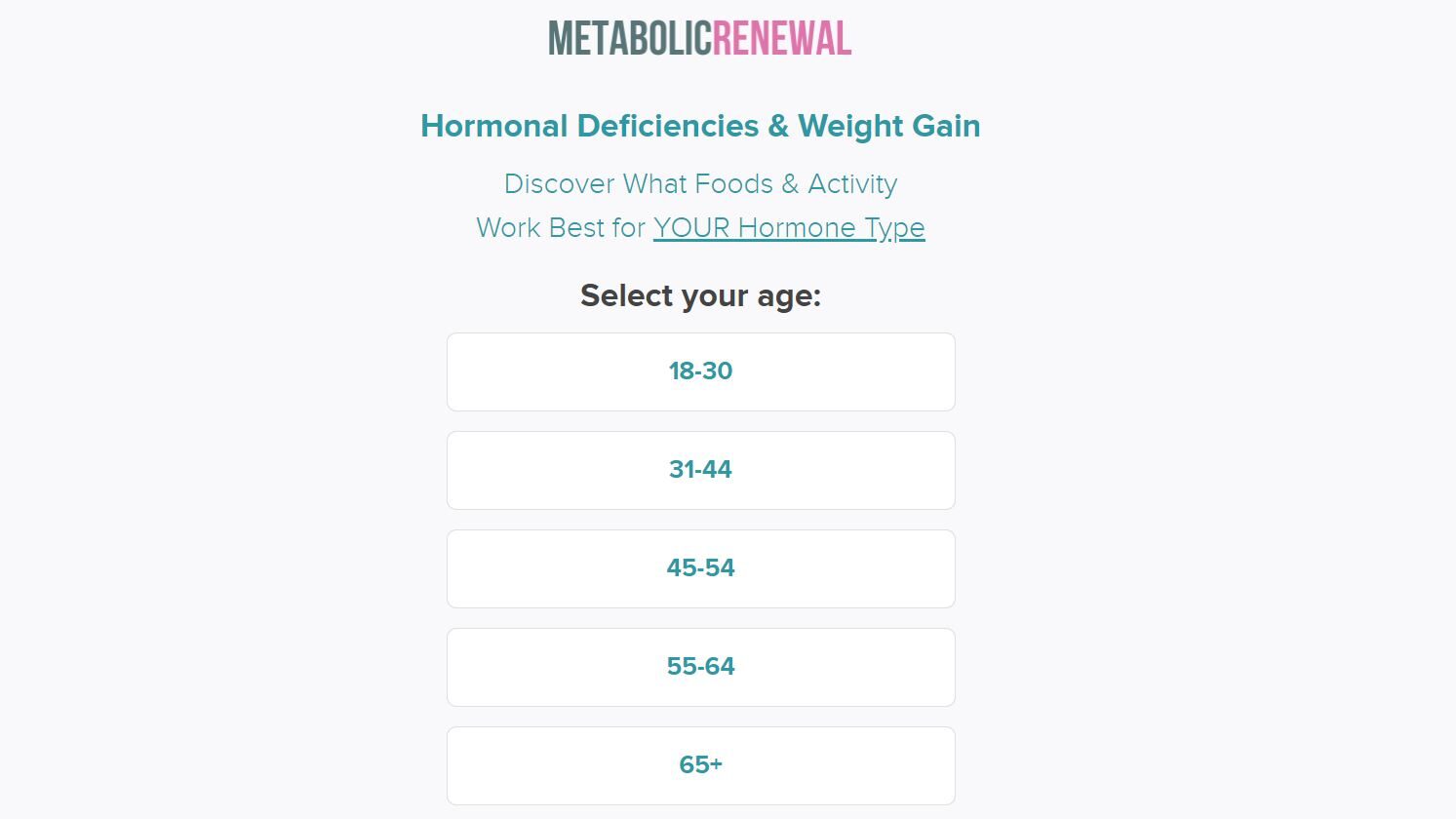 Discover Your Hormone Type Take The Metabolic Renewal Quiz!