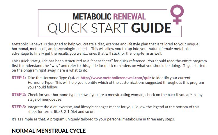 Metabolic Renewal Quick Start Guide