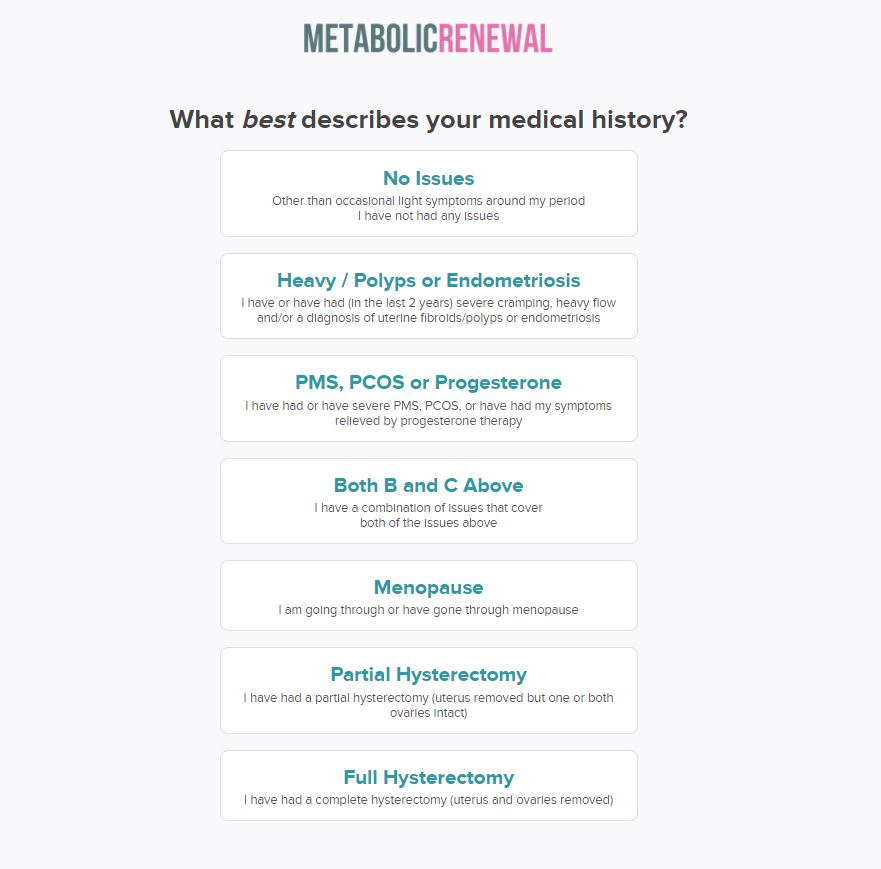 Metabolic Renewal Quiz Sample Questions