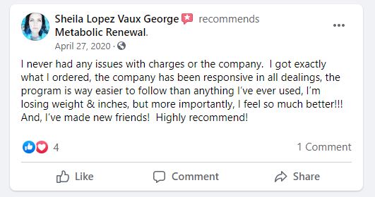 Metabolic Renewal Customer Review