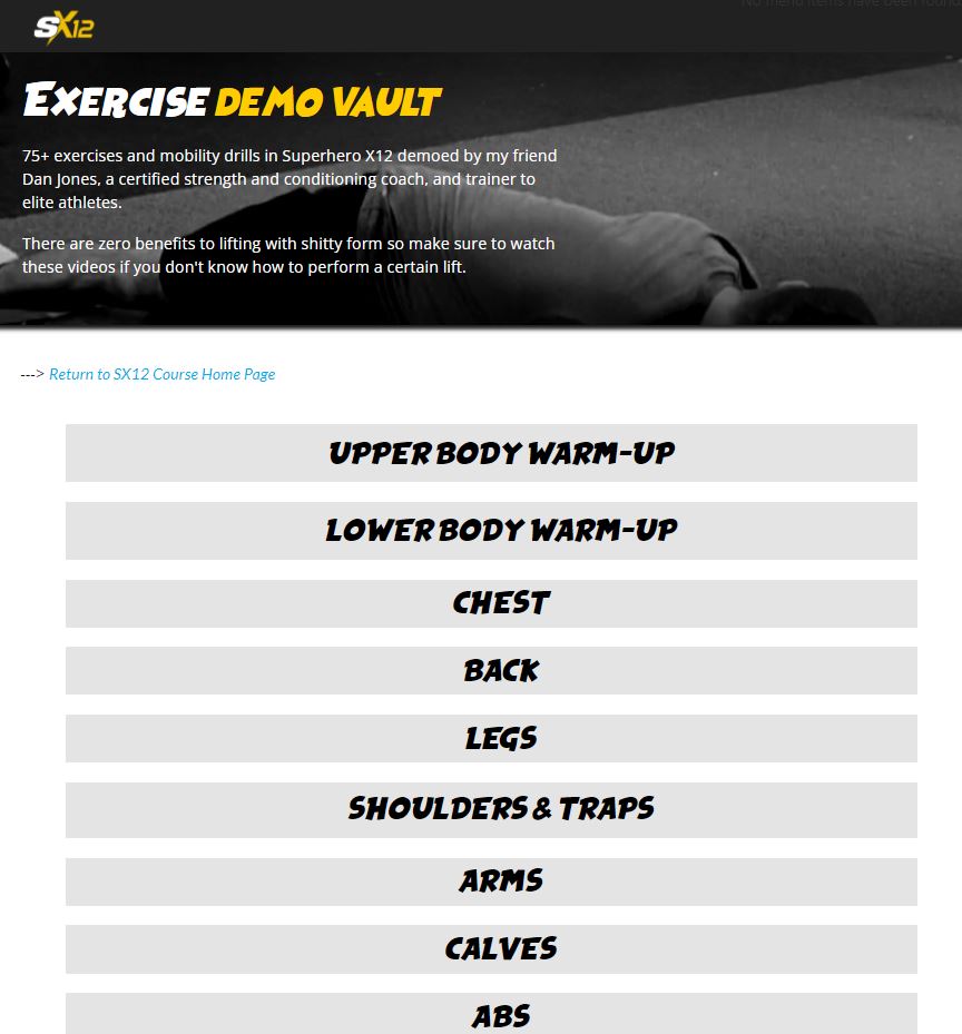 Video Exercise Vault