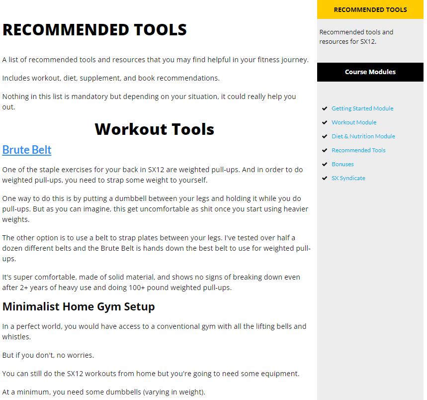 SX12 Recommended Tools