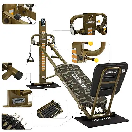 GR8FLEX High Performance Gym - Military XL Model with Total Over 100 Workout Exercises