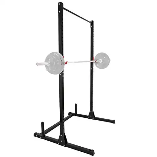 F2C Adjustable Height Power Squat Rack Cage Stand System Strength Deadlift Power Lifting Weightlifting Rack W/Pull up Bar Exercise Stand Squat Rack Bench Curl Weight Stand