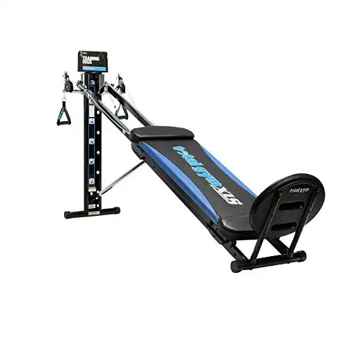 Total Gym XLS Men/Women Universal Total Body Training Foldable Home Gym Workout Machine with Squat Stand, Leg Pull, 2 Ankle Cuffs, and Exercise Chart