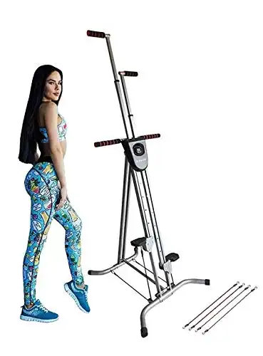X-Factor Vertical Climber Cardio Exercise with Monitor and Resistance Straps for Smooth Climbing