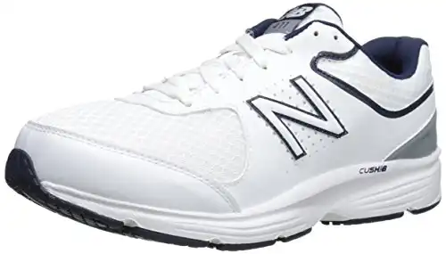 New Balance Men's 411 V2 Lace-Up Walking Shoe, White/Blue, 9 XW US