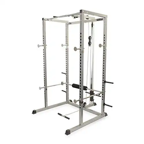 Valor Fitness BD-7 Power Rack with LAT Pull Attachment & Pull Up Station