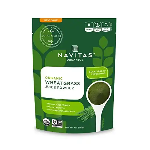 Navitas Organics Wheatgrass Juice Powder, 1 oz. Bag, 56 Servings — Organic, Non-GMO, Freeze-Dried, Gluten-Free