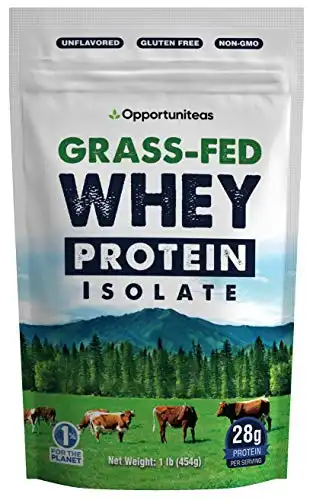 Grass Fed Whey Protein Powder Isolate - Unflavored - Low Carb Keto & Paleo Diet Friendly - Pure Grass-Fed Protein for Shakes, Smoothies, Drinks & Recipes- Non GMO & Gluten Free - 1 Pound