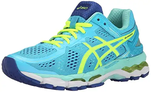 ASICS Women's Gel Kayano 22 Running Shoe, Ice Blue/Flash Yellow/Blue, 7.5 M US