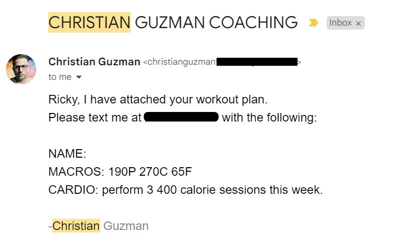 Christian Guzman Workout Plan CG Fitness